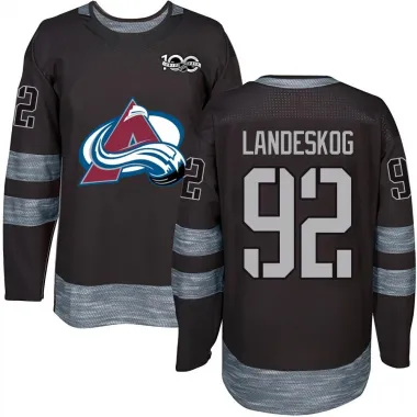 Black Men's Gabriel Landeskog Authentic Colorado Avalanche 1917-2017 100th Anniversary Jersey