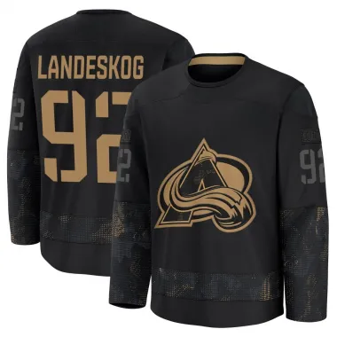 Black Men's Gabriel Landeskog Premium Colorado Avalanche 2024 Military Appreciation Practice Jersey