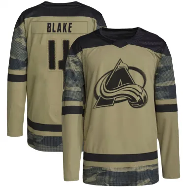 Camo Men's Rob Blake Authentic Colorado Avalanche Military Appreciation Practice Jersey