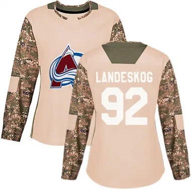 Camo Women's Gabriel Landeskog Authentic Colorado Avalanche Veterans Day Practice Jersey