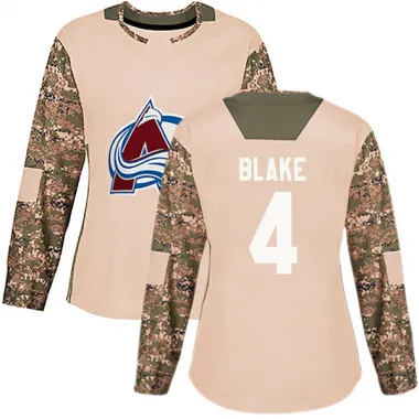 Camo Women's Rob Blake Authentic Colorado Avalanche Veterans Day Practice Jersey