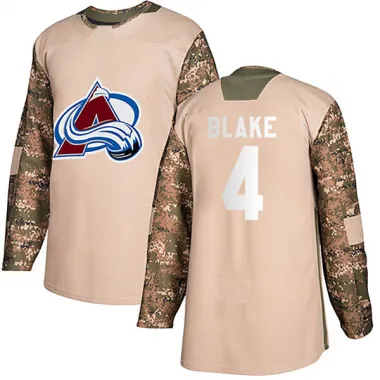 Camo Youth Rob Blake Authentic Colorado Avalanche Veterans Day Practice Jersey