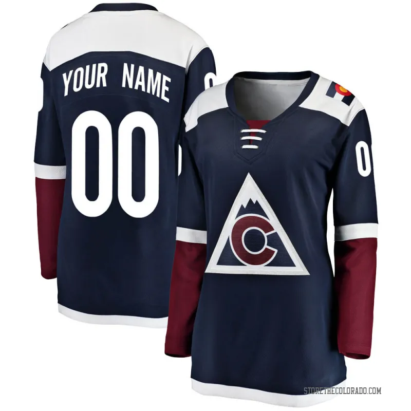 Navy Women's Custom Breakaway Colorado Avalanche Alternate Jersey