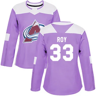 Purple Women's Patrick Roy Authentic Colorado Avalanche Fights Cancer Practice Jersey