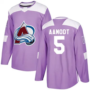 Purple Youth Wyatt Aamodt Authentic Colorado Avalanche Fights Cancer Practice Jersey