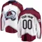 White Men's Custom Breakaway Colorado Avalanche Away Jersey