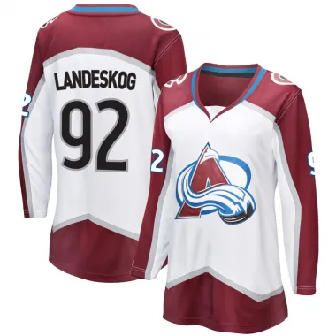 White Women's Gabriel Landeskog Breakaway Colorado Avalanche Away Jersey