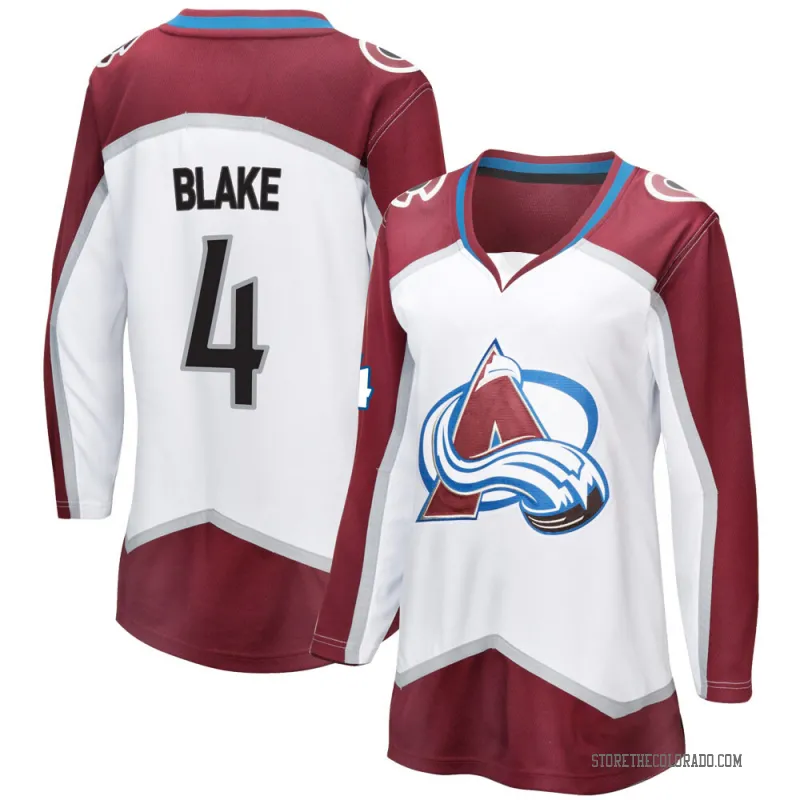 White Women's Rob Blake Breakaway Colorado Avalanche Away Jersey