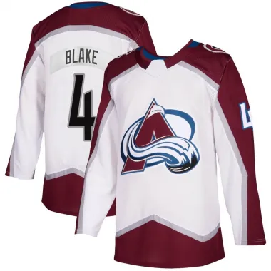 White Youth Rob Blake Authentic Colorado Avalanche 2020/21 Away Jersey