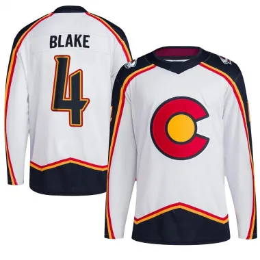White Youth Rob Blake Authentic Colorado Avalanche Reverse Retro 2.0 Jersey
