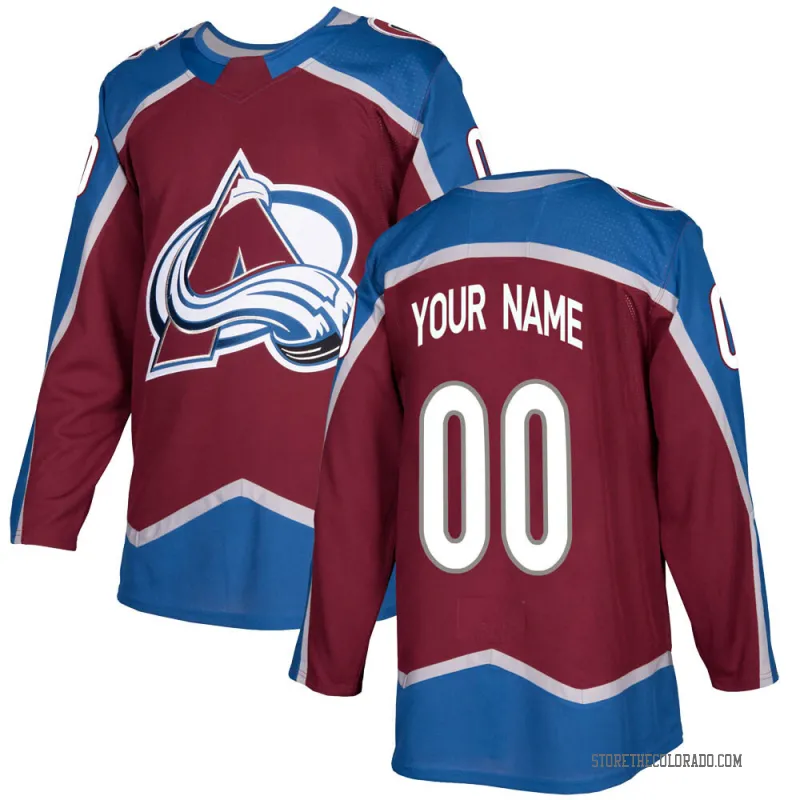 Men's Custom Authentic Colorado Avalanche Burgundy Home Jersey