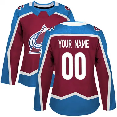 Women's Custom Authentic Colorado Avalanche Burgundy Home Jersey
